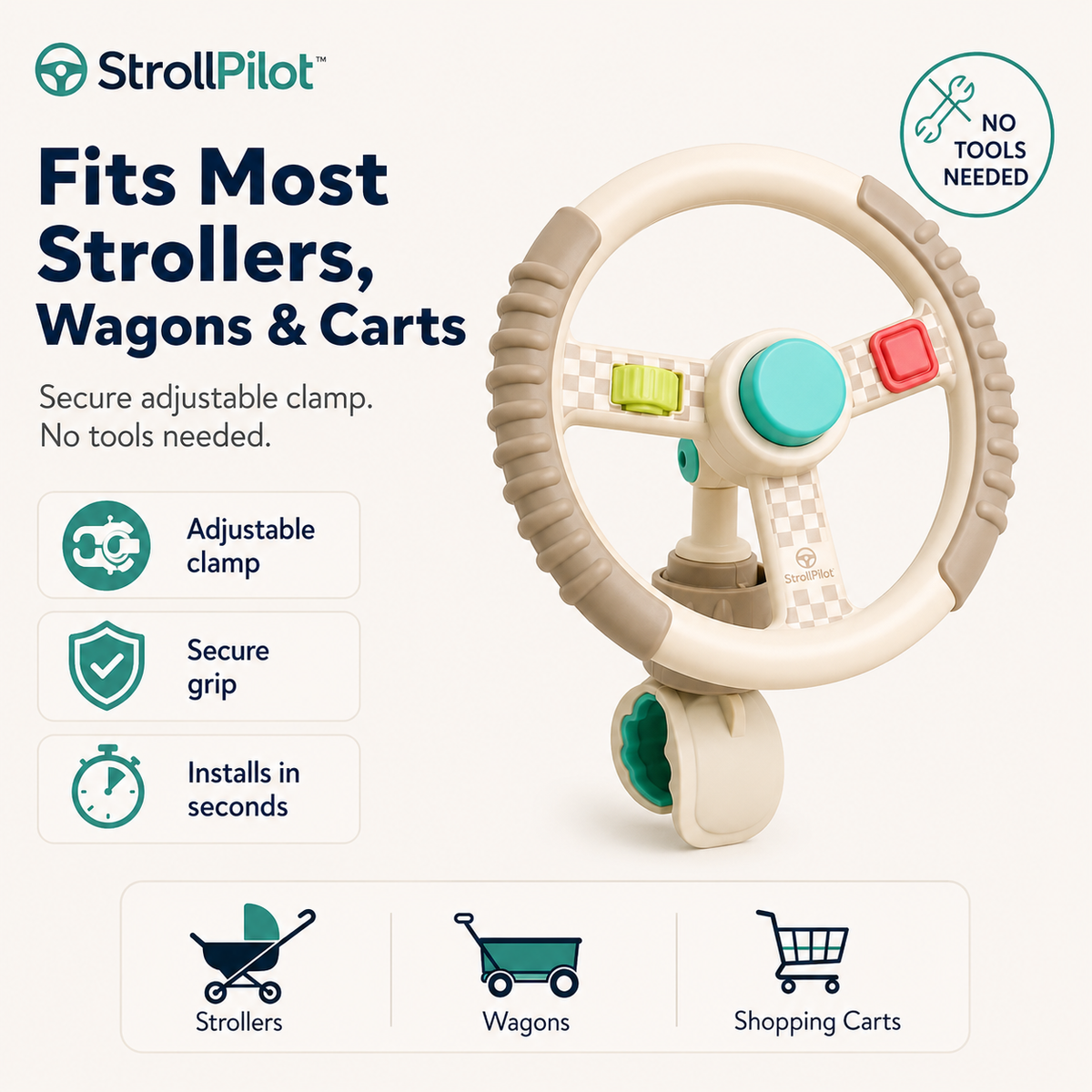 StrollPilot™ Toddler Steering Wheel