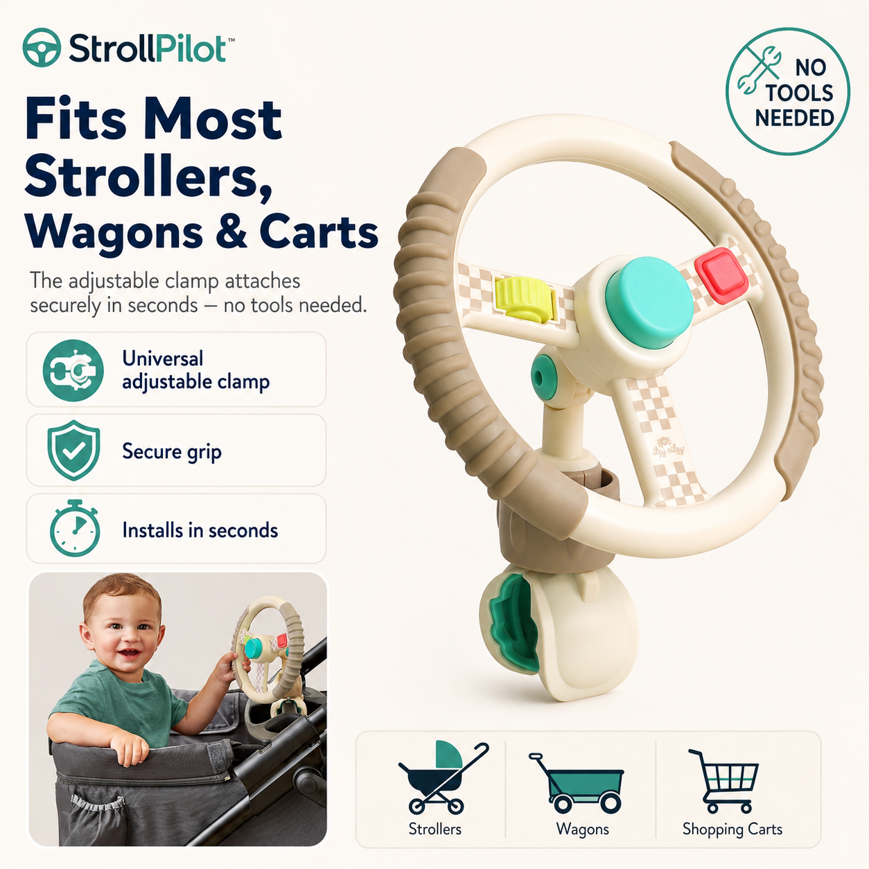 StrollPilot™ Toddler Steering Wheel